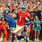 Vernell Brown III finishing off a punt return touchdown in the Gators' 52-3 win over Campbell