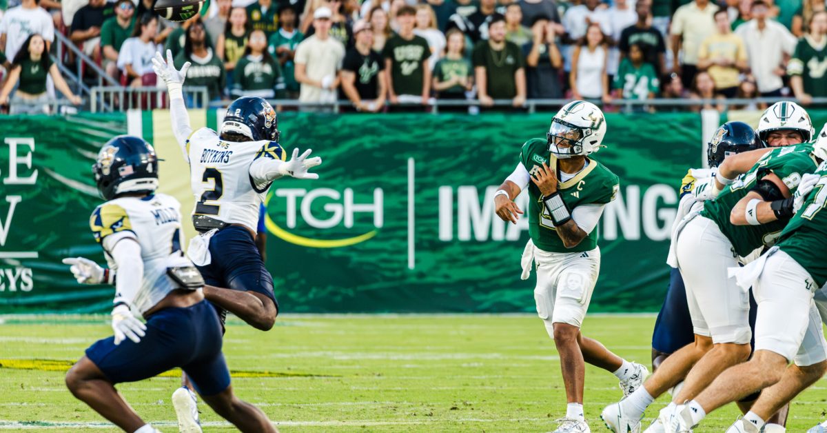 TAMPA, FL - SEPTEMBER 05: The South Florida Bulls take on the FIU Panthers at Raymond James Stadium on September 5, 2026 in Tampa, Florida. (Photo by Austin Vogl)