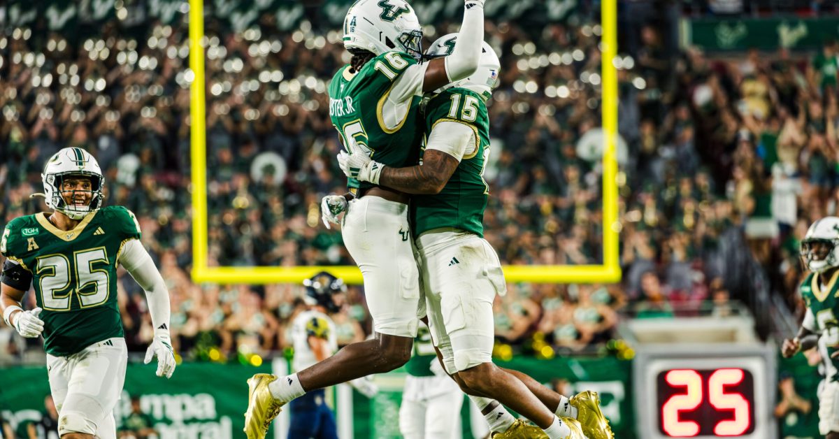 TAMPA, FL - SEPTEMBER 05: The South Florida Bulls take on the FIU Panthers at Raymond James Stadium on September 5, 2026 in Tampa, Florida. (Photo by Austin Vogl)